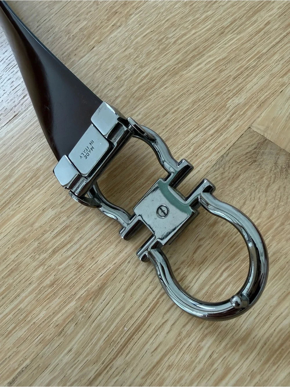 Authentic Ferragamo Mens Black Leather Belt